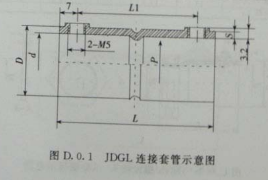 JDGL紧定式有螺纹紧定型(直通)连接套管示意图